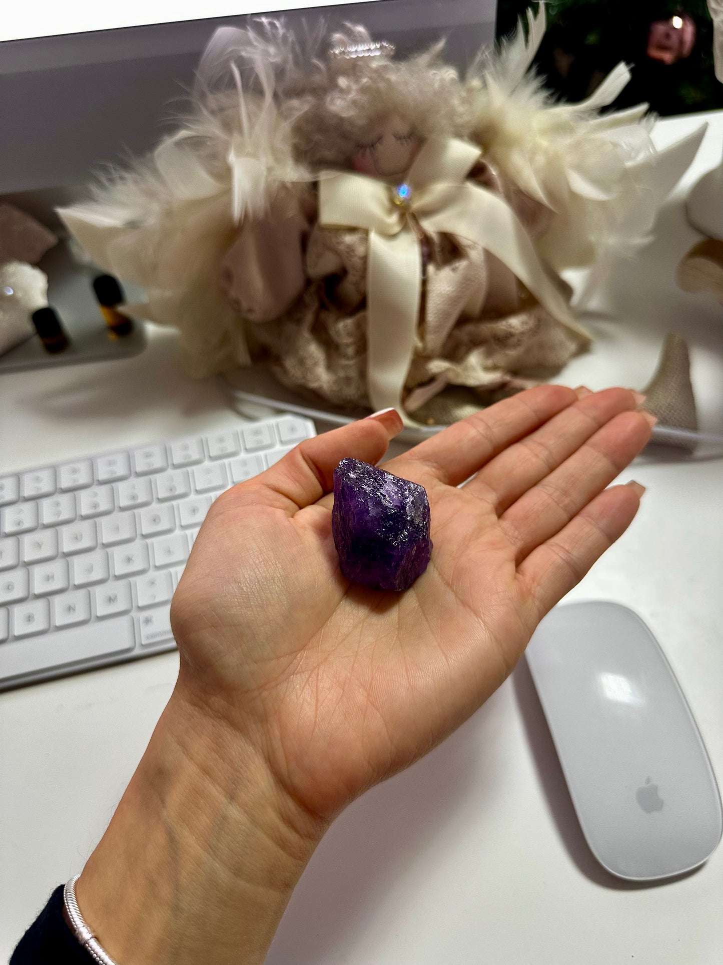 Pocket version of Raw Amethyst crystal 22-35 grams