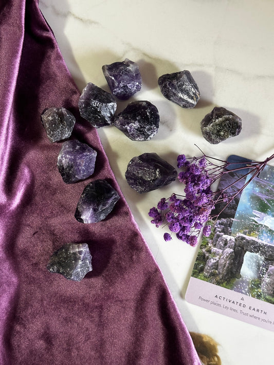 Pocket version of Raw Amethyst crystal 22-35 grams