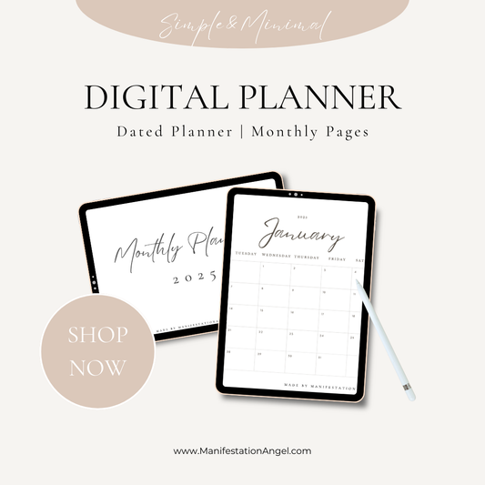 Digital Monthly Planner – Use on GoodNotes or Print | Instant Access PDF