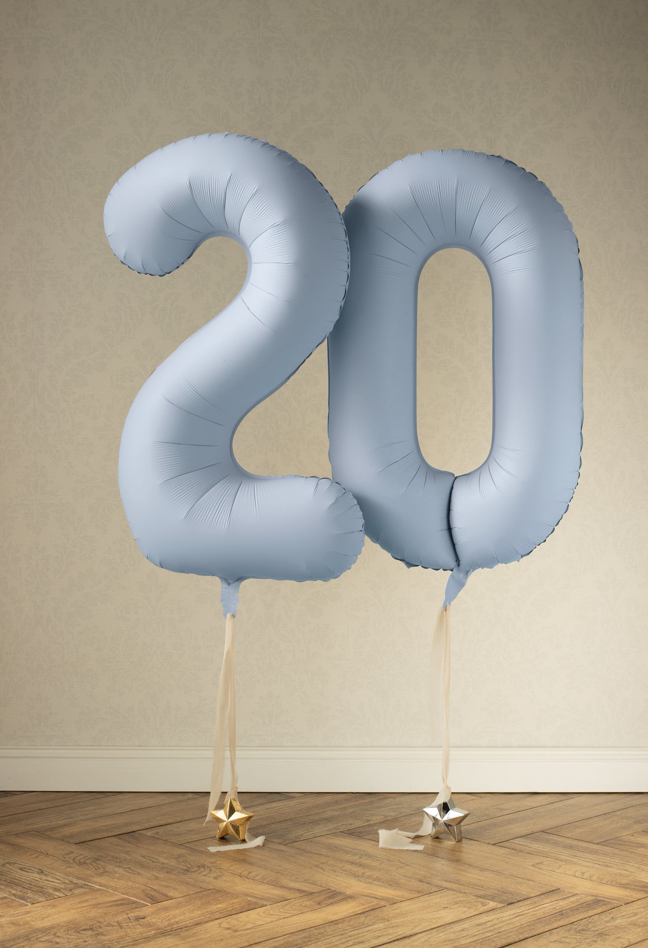 Matēts folija balons ar ciparu “0” 86cm, gaiši zils