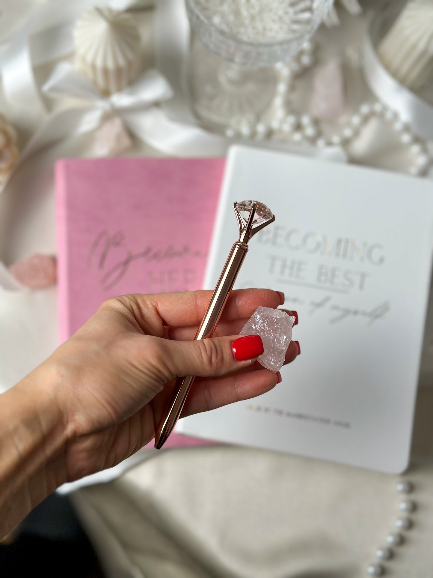 Women GODDESS 🪽 COMBO- 2 notebooks + pen + Rose Quartz crystal (Worth 36.60 eur)