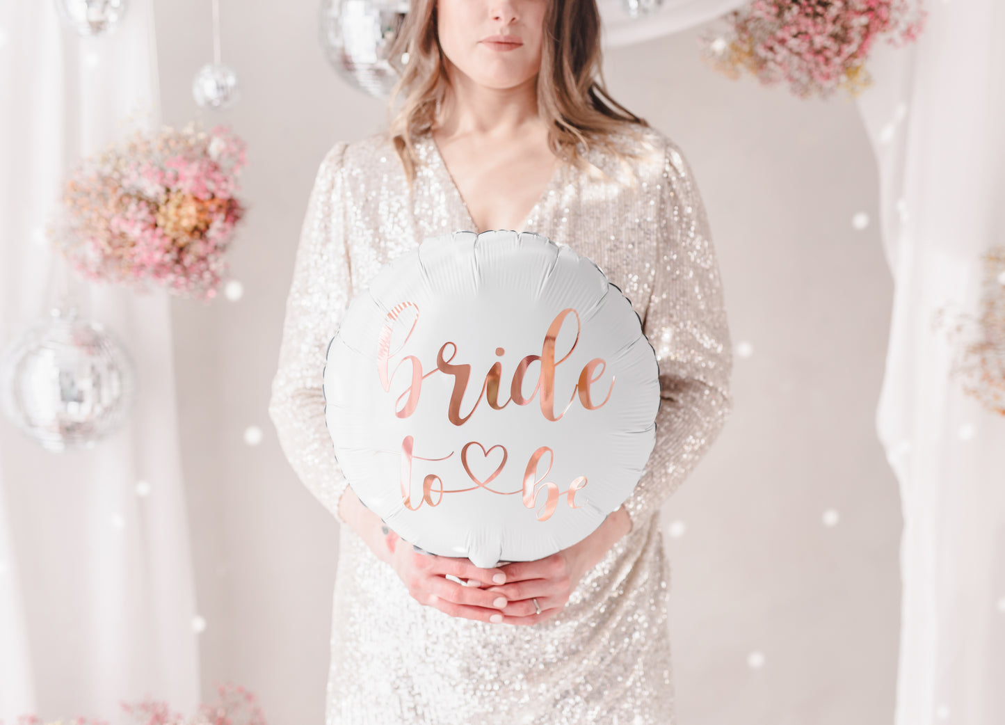 Folijas balons “Bride to be”, 45 cm, baltā krāsā