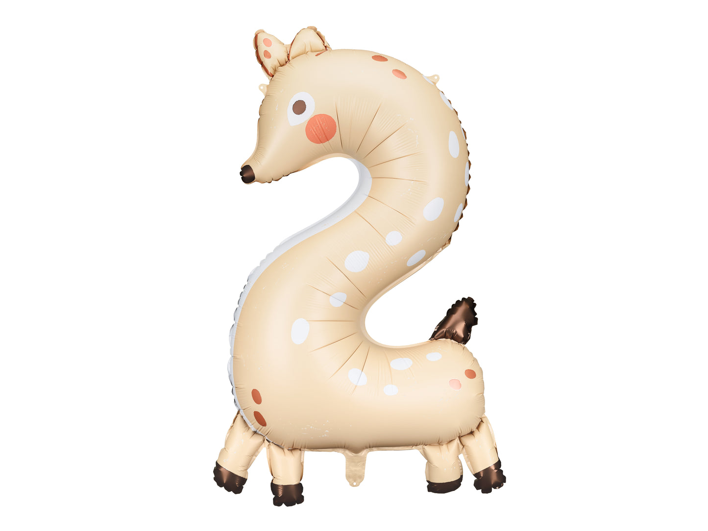 Folija balons ar ciparu 2 – Briedis, 50 × 88 cm, krāsu miksā