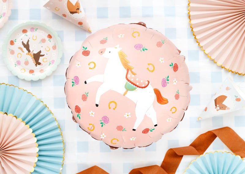 "Zirgu ballīte ar ziediem" pinterestīgs ballīšu komplekts, vērtība 54.40 eur (55 produkti)