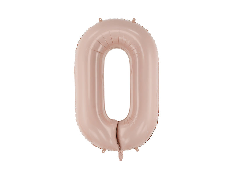 Matēts folija balons ar ciparu "0" 72cm, tumši bēšs