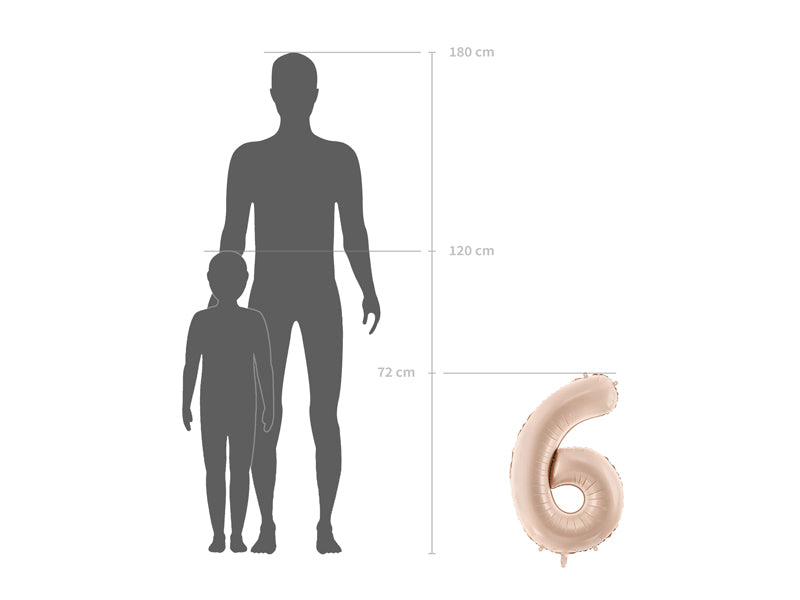 Matēts folija balons ar ciparu "3" 72cm, tumši bēšs