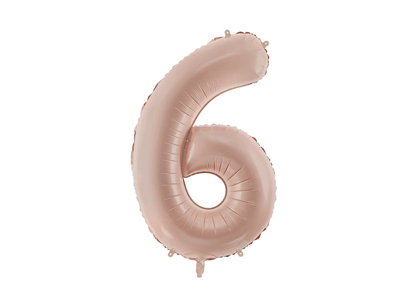 Matēts folija balons ar ciparu "6" 72cm, tumši bēšs