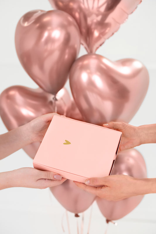 Metālisks folijas balons sirds formā, 45 cm, rozā zelta krāsā