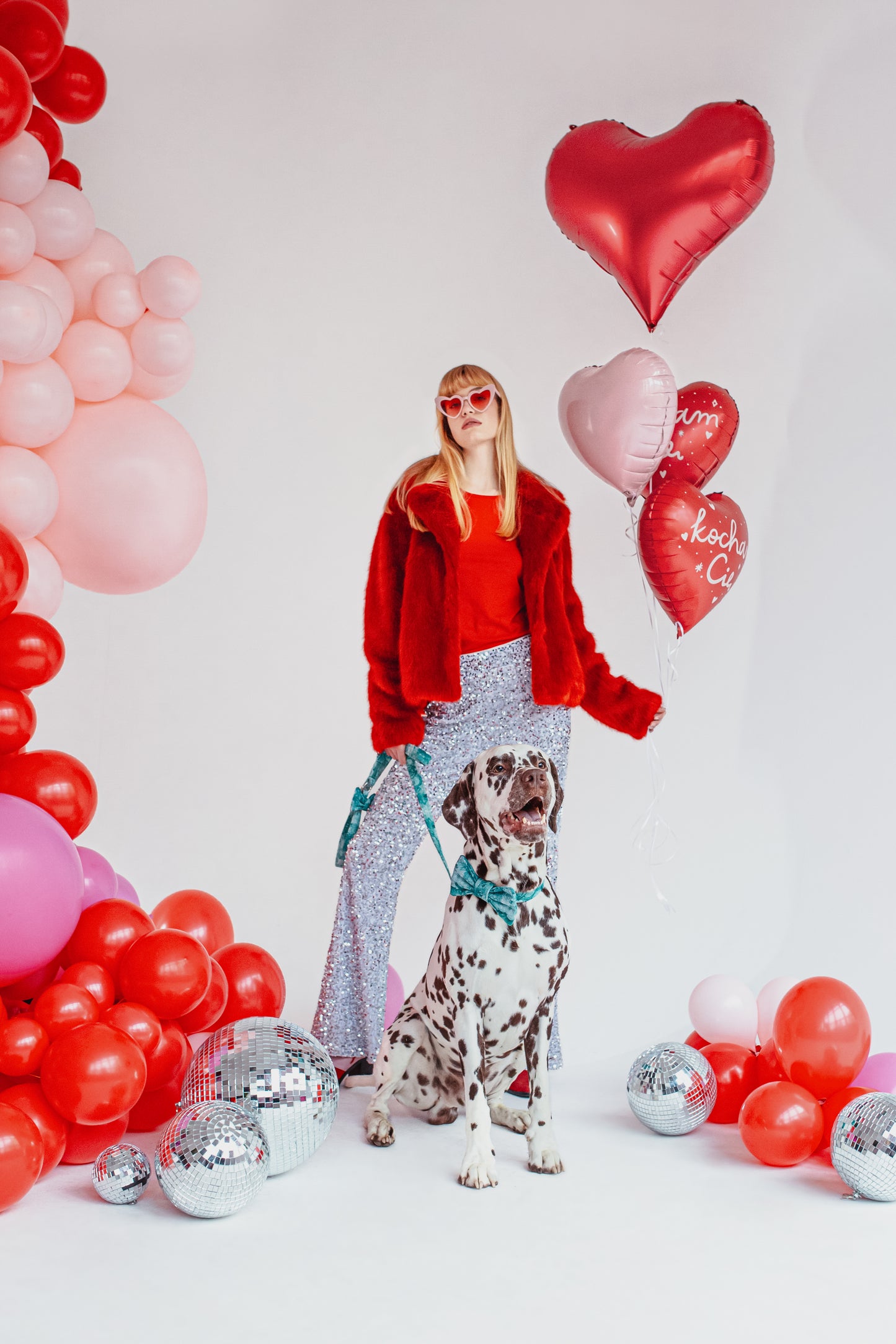 Sirds formas folijas balons, 45 cm, gaiši rozā