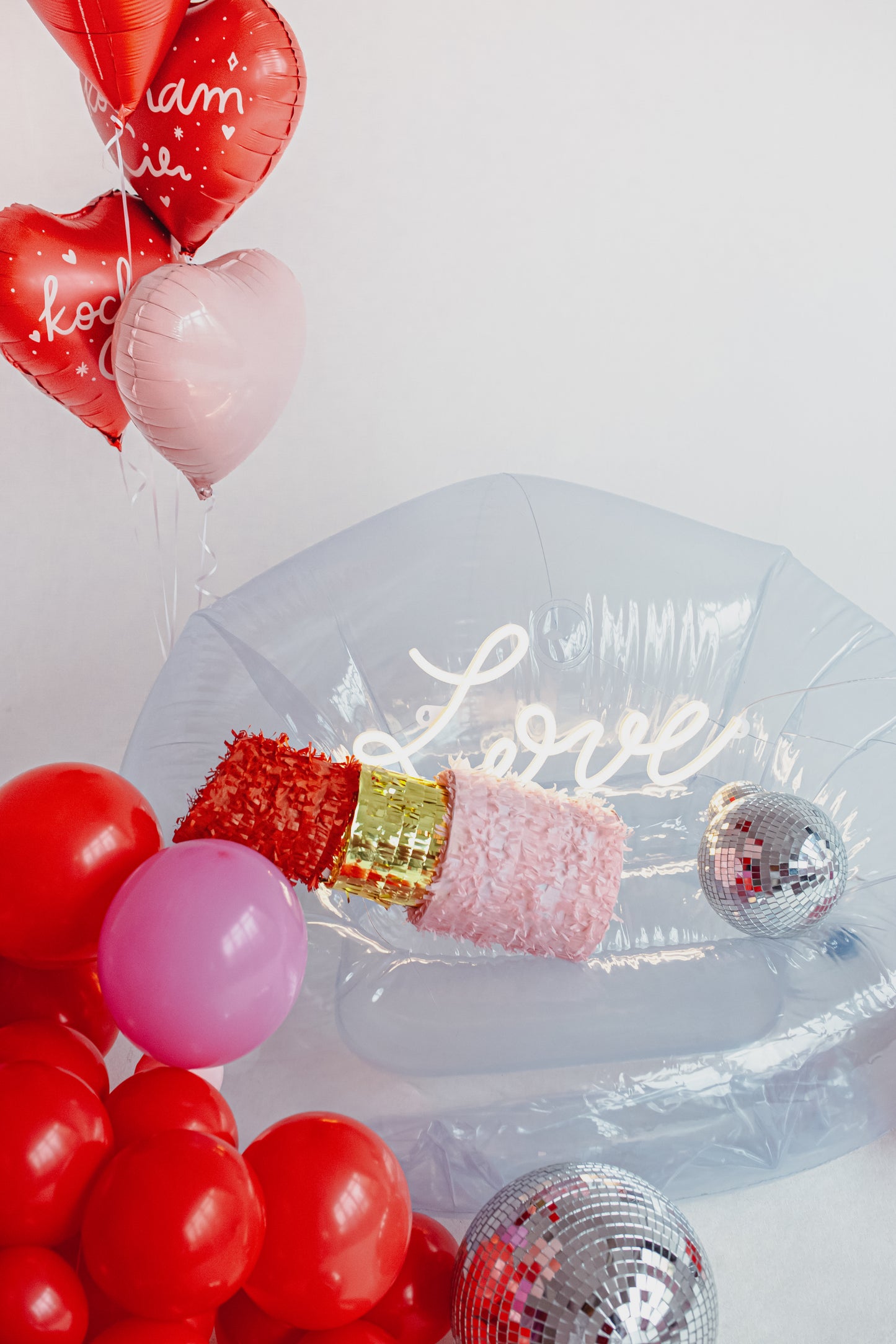 Sirds formas folijas balons, 45 cm, gaiši rozā