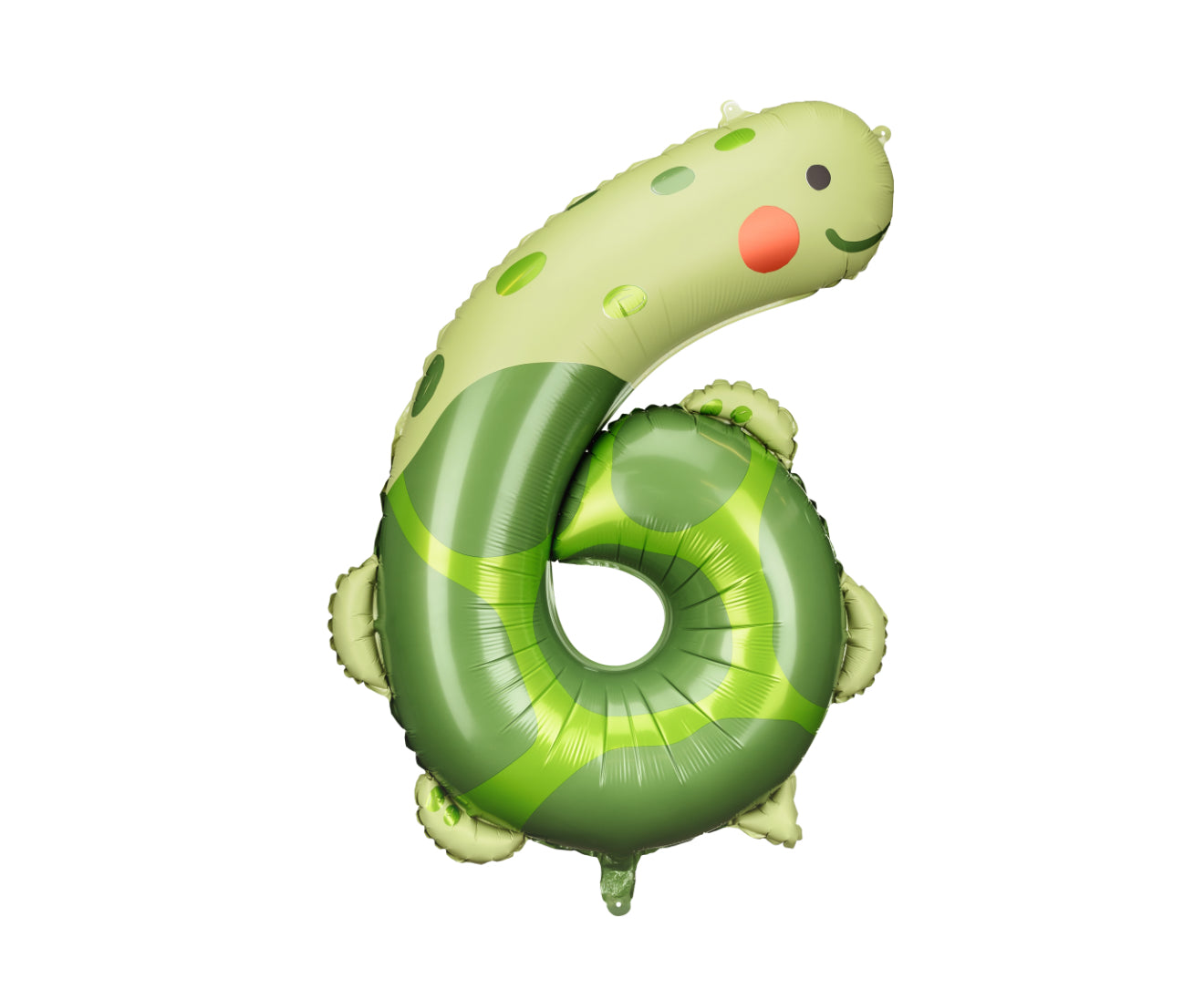 Folija balons ar ciparu 6 - Bruņurupucis, 57 × 86 cm, krāsu miksā