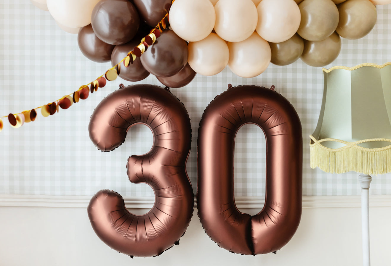 Matēts folija balons ar ciparu “3” 86cm, brūns