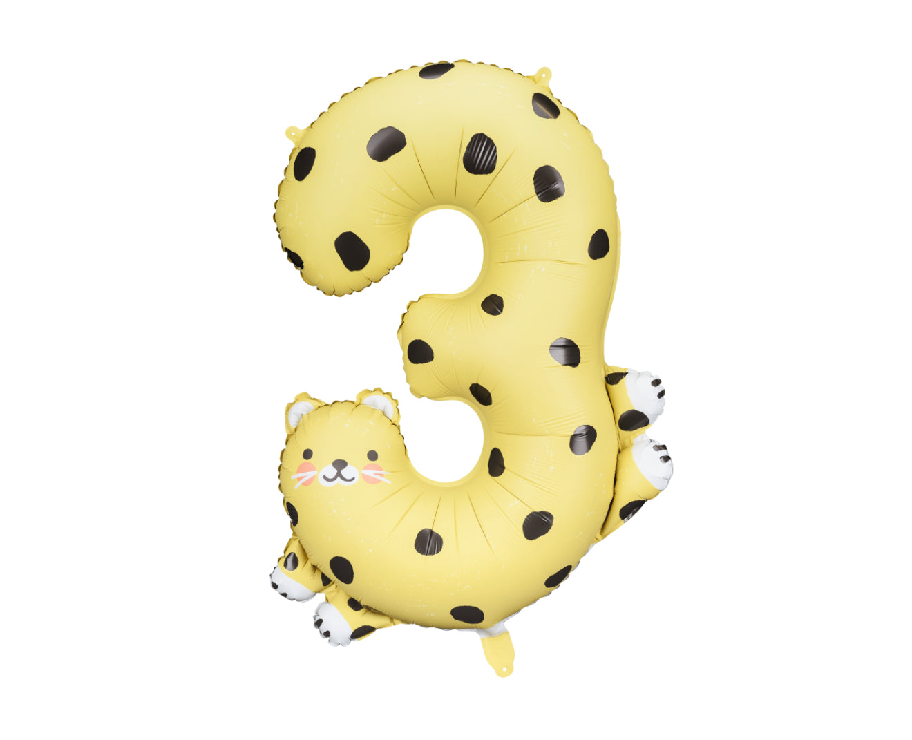 Folija balons ar ciparu 3 – Gepards, 56 × 81 cm, krāsu miksā