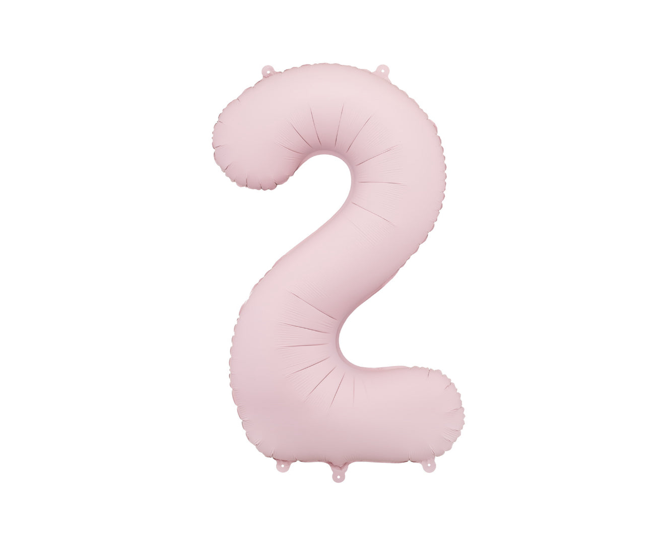 Matēts folija balons ar ciparu "2" 86cm, gaiši rozā
