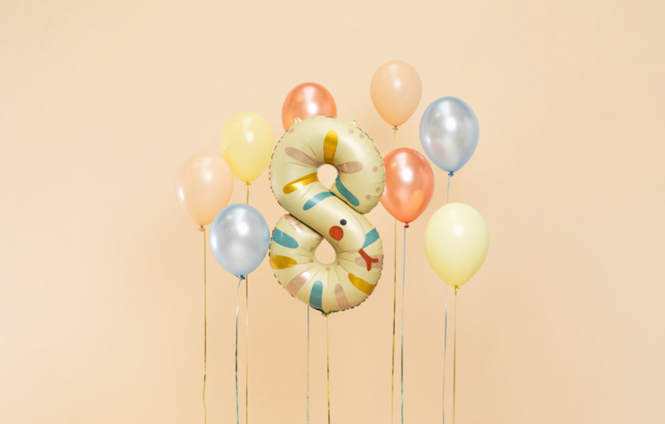 Folija balons ar ciparu 8 - Čūska, 51 × 86 cm, krāsu miksā