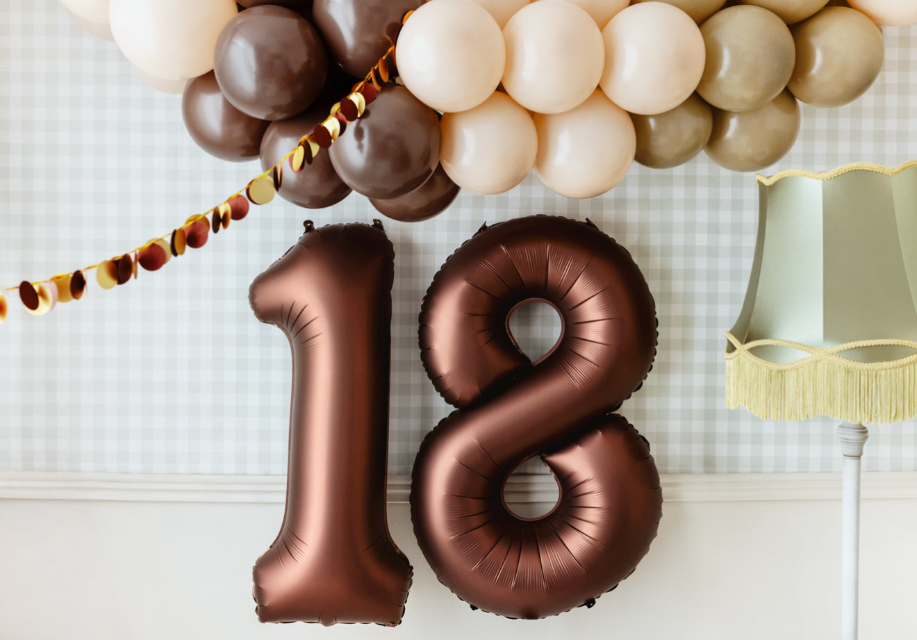 Matēts folija balons ar ciparu “1” 86cm, brūns