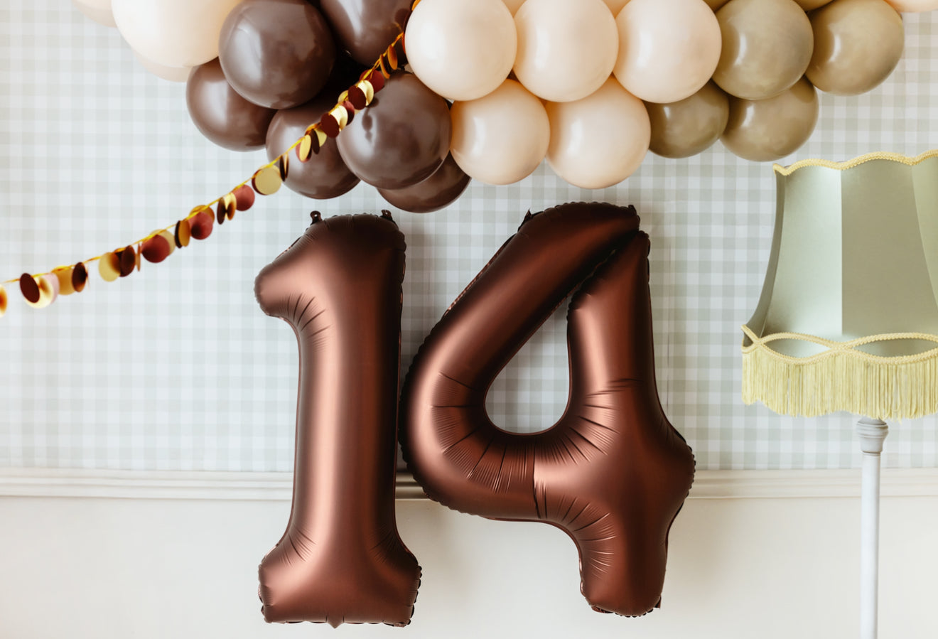 Matēts folija balons ar ciparu “1” 86cm, brūns