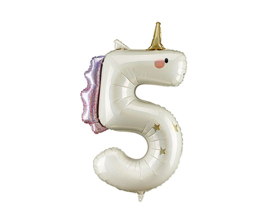 Folija balons ar ciparu "5" 93cm, Vienradzis