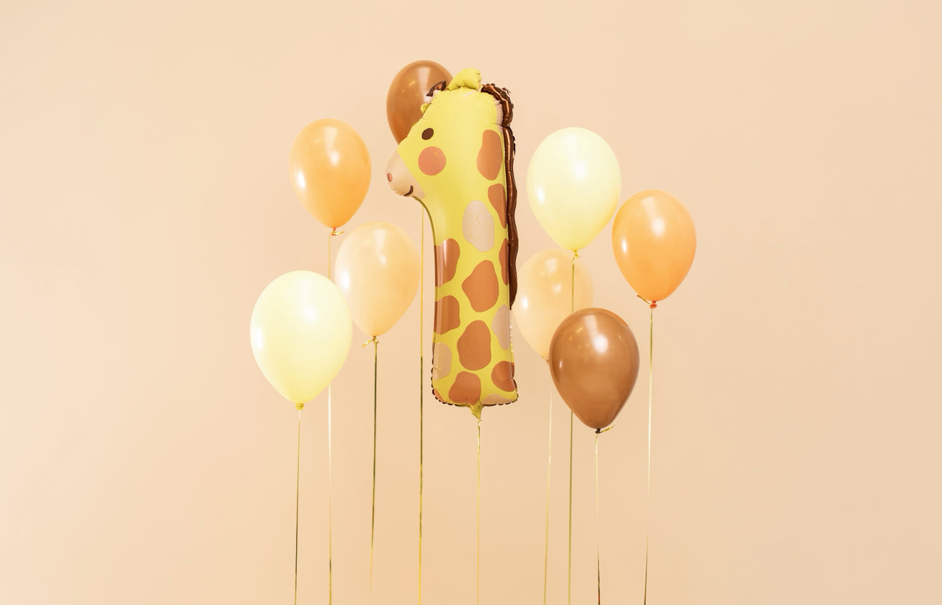 Folija balons ar ciparu 1 – Žirafe, 35,5 × 84 cm, krāsu miksā