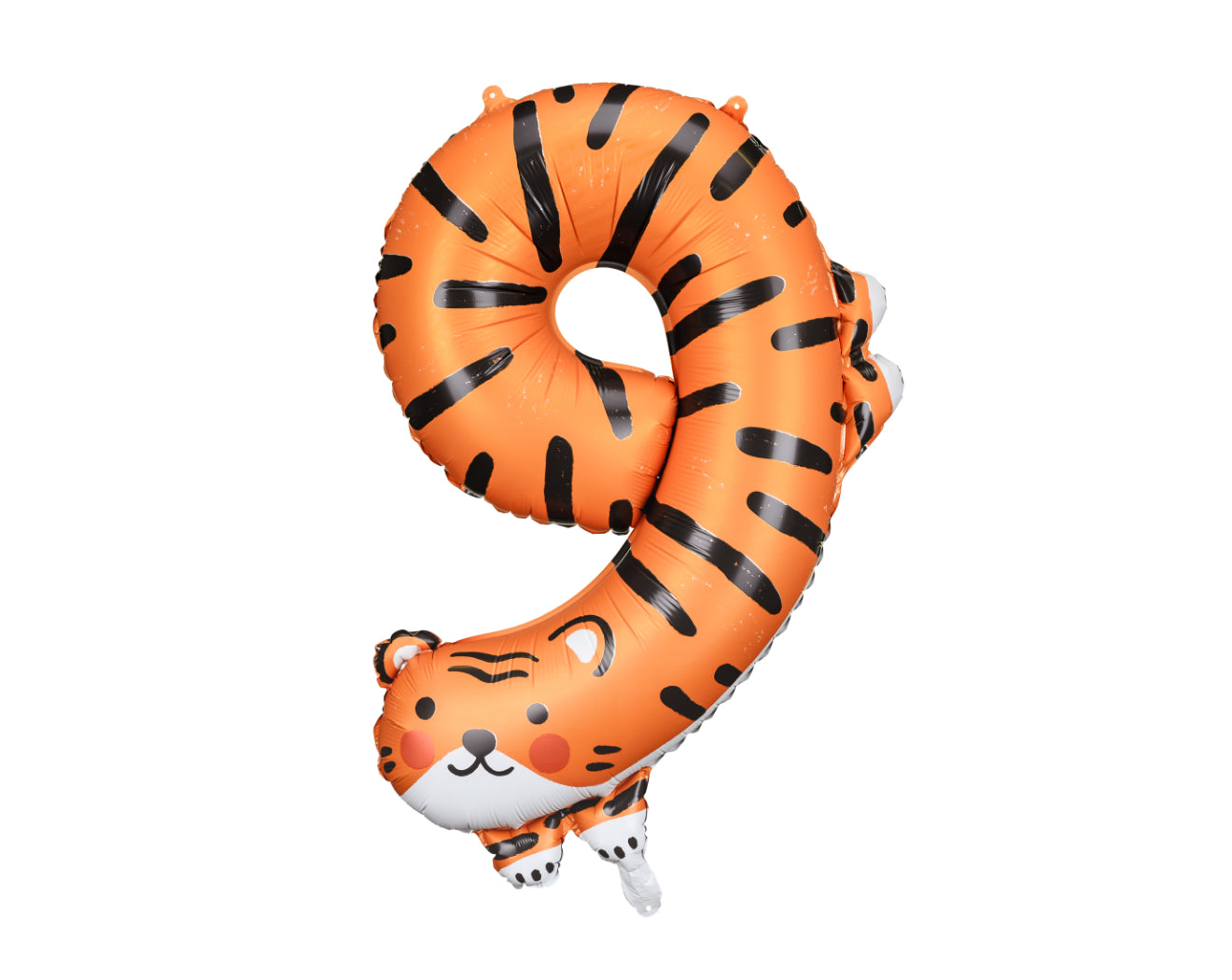 Folija balons ar ciparu 9 - Tīģeris, 49 × 76 cm, krāsu miksā