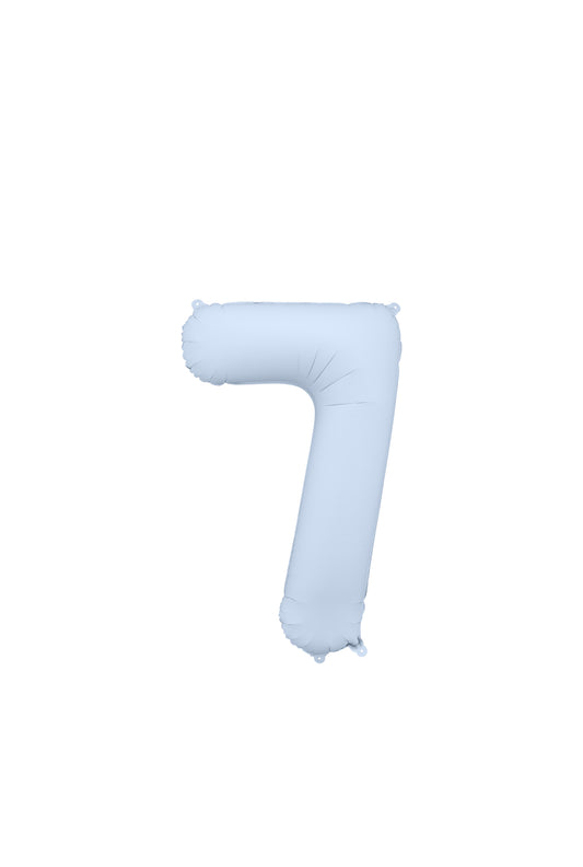 Matēts folija balons ar ciparu “7” 86cm, gaiši zils