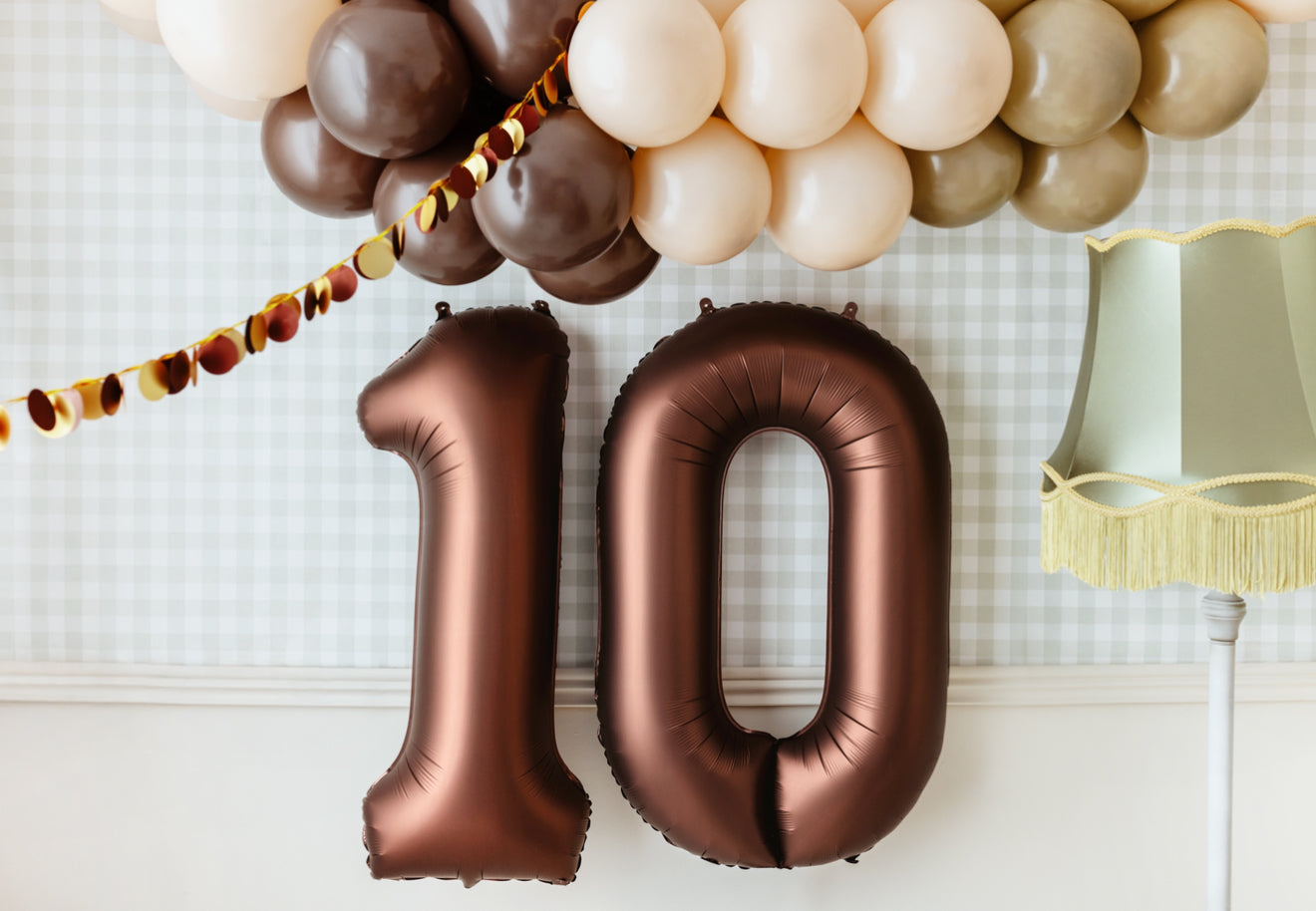 Matēts folija balons ar ciparu “1” 86cm, brūns