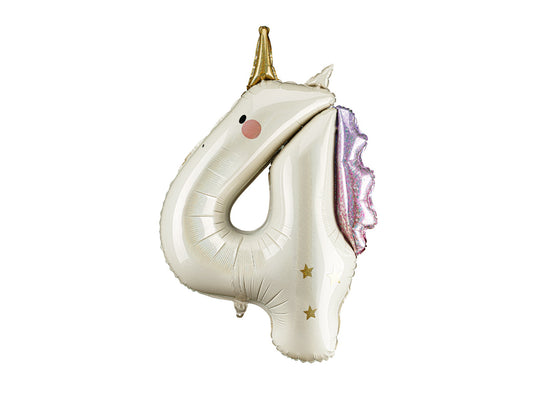 Folija balons ar ciparu "4" 93cm, Vienradzis