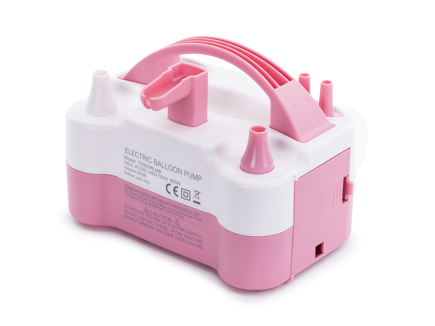 Kvalitatīvs elektriskais balonu pumpis, 20 × 10 × 14 cm, rozā