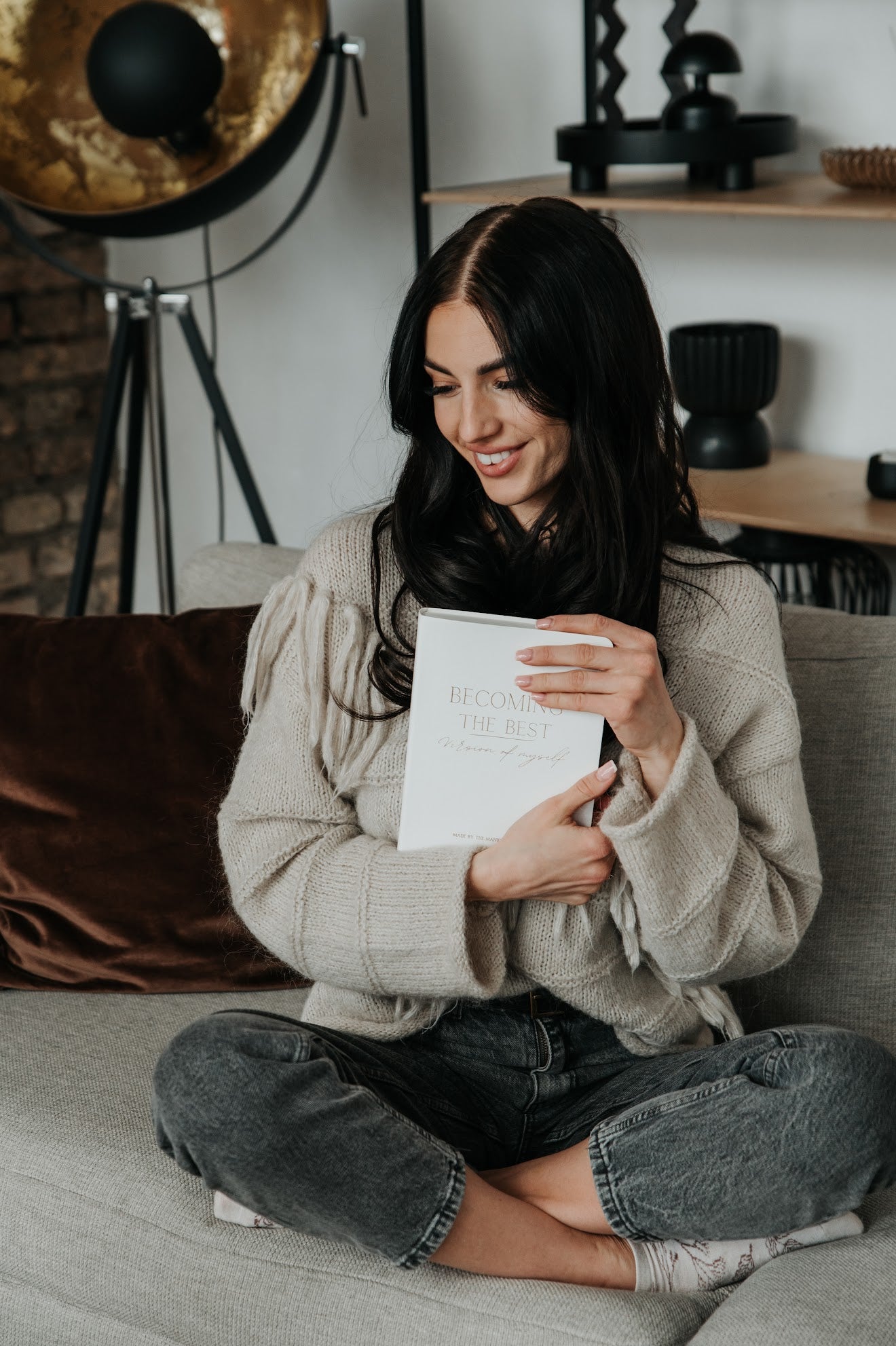 Dāvanu komplekts "Becoming the Best Version of Myself" 2 x punktotās klades, baltā krāsā