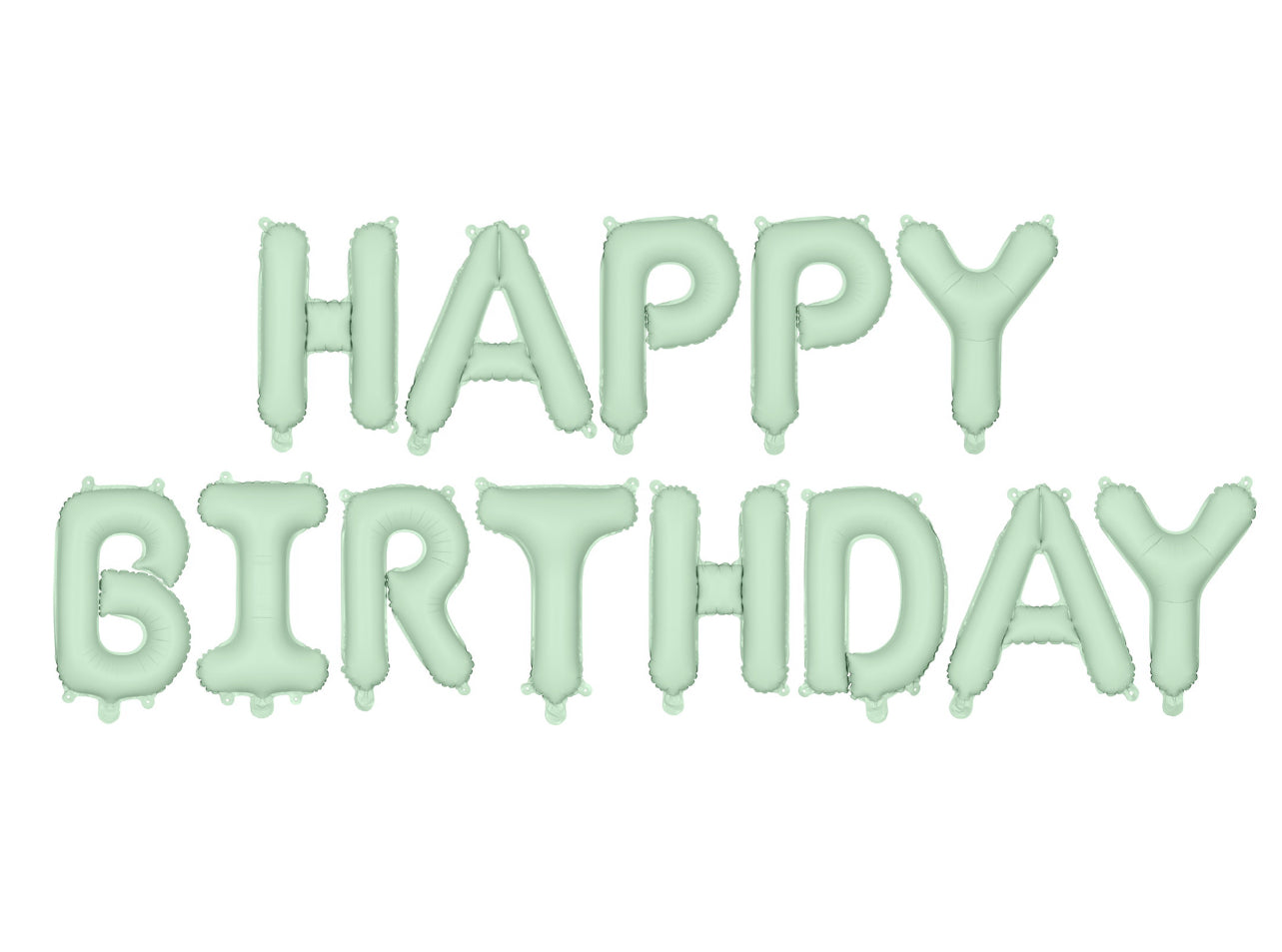 Matēts folijas balons “Happy Birthday”, 340 × 35 cm, zaļš