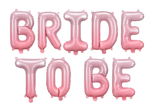 Folijas balons “Bride to be”, 350 × 45 cm, rozā krāsā.