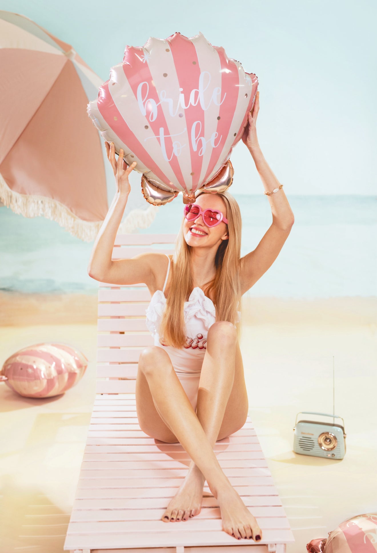 Folijas balons “Jūras gliemežvāks Bride to be” , 52 x 50 cm, krāsu miks