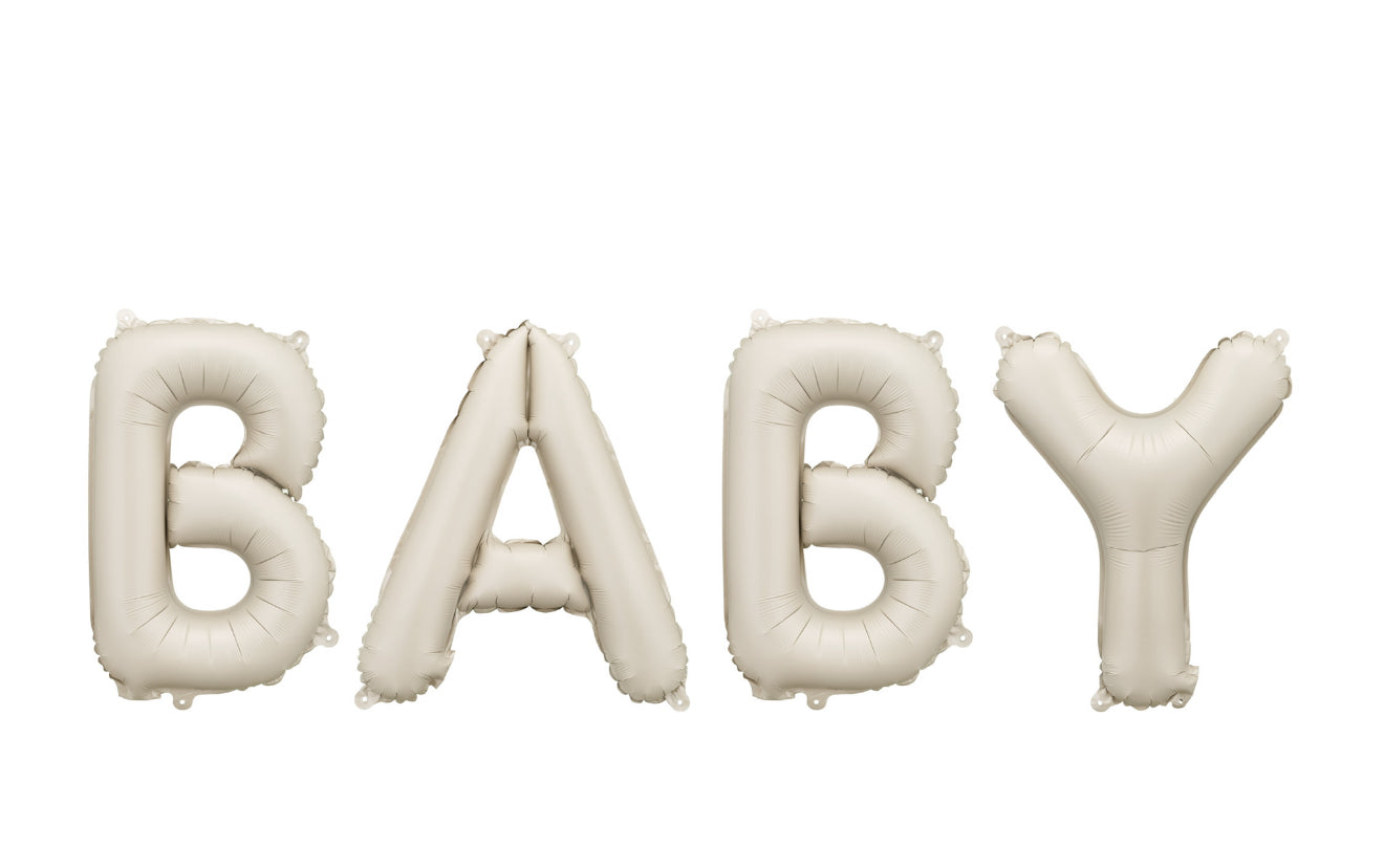 Matēts folijas balons “Baby”, 140 x 43 cm, bēšā krāsā