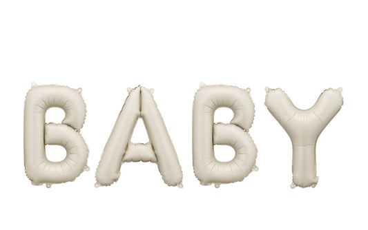 Matēts folijas balons “Baby”, 140 x 43 cm, bēšā krāsā