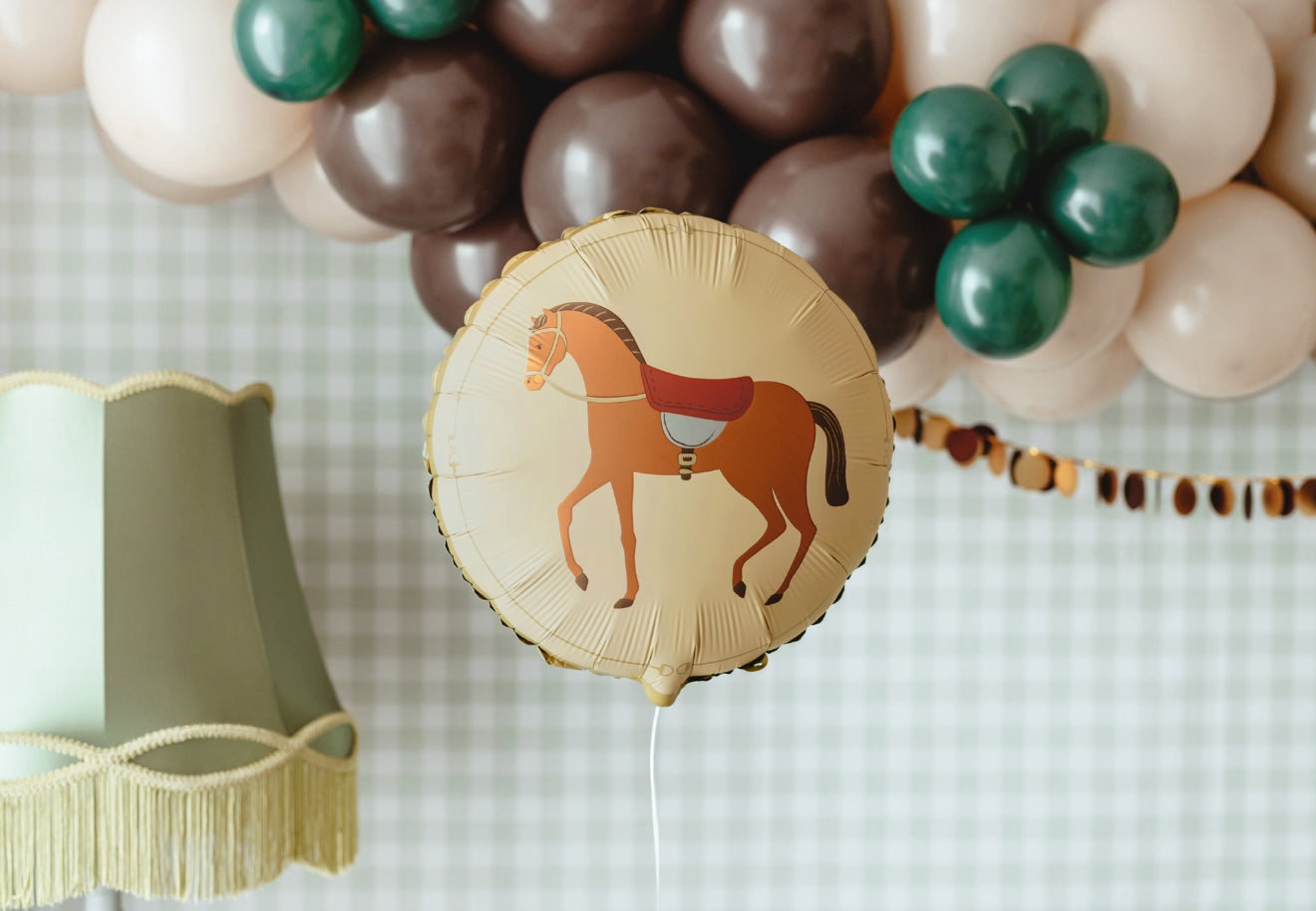 Apaļš folijas balons “Zirgs”, 45 cm, krāsu miks