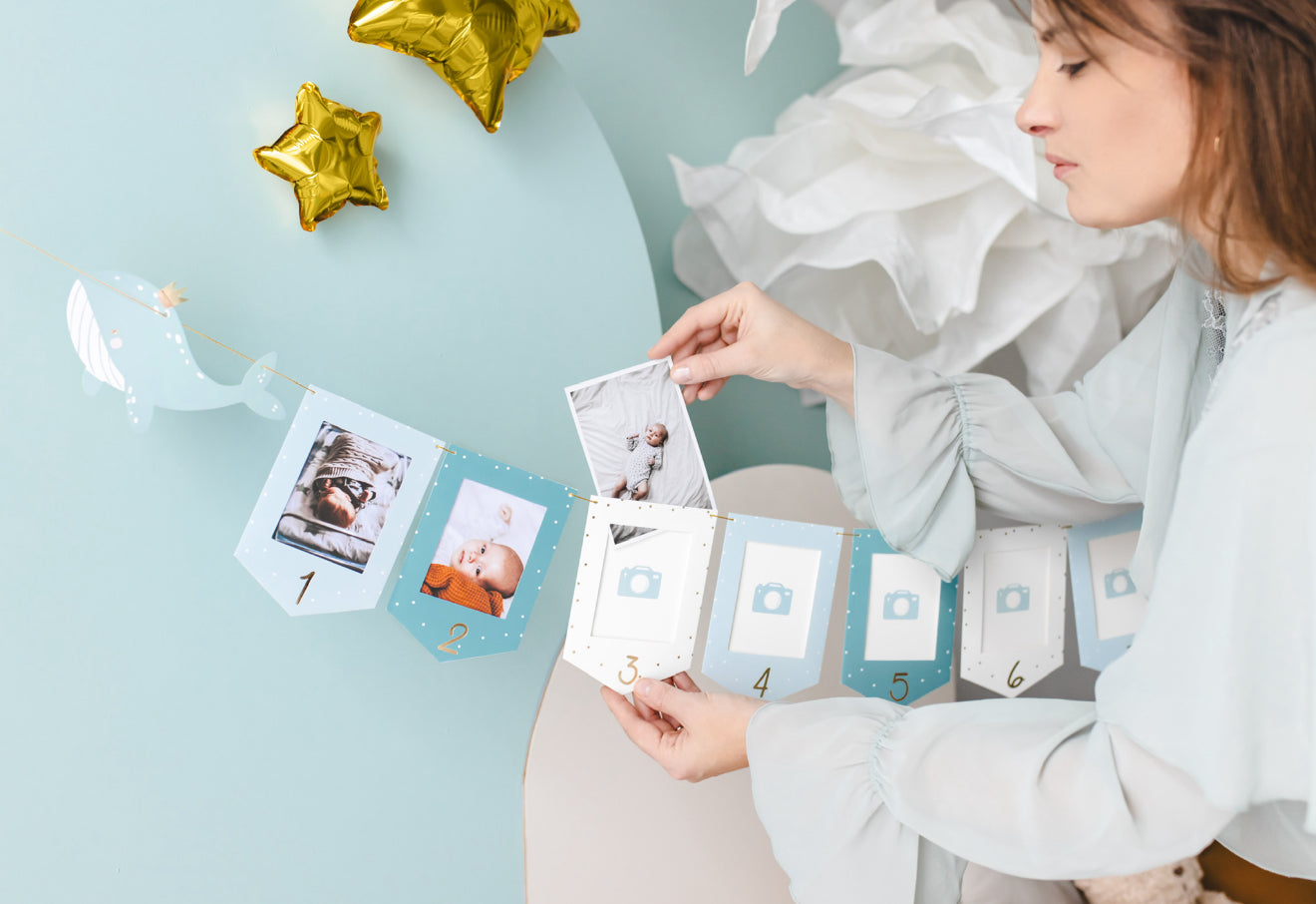 Mazulīša mēnešu foto rāmīšu virtene “Valis”, krāsu mikss, 10,5 × 15 cm