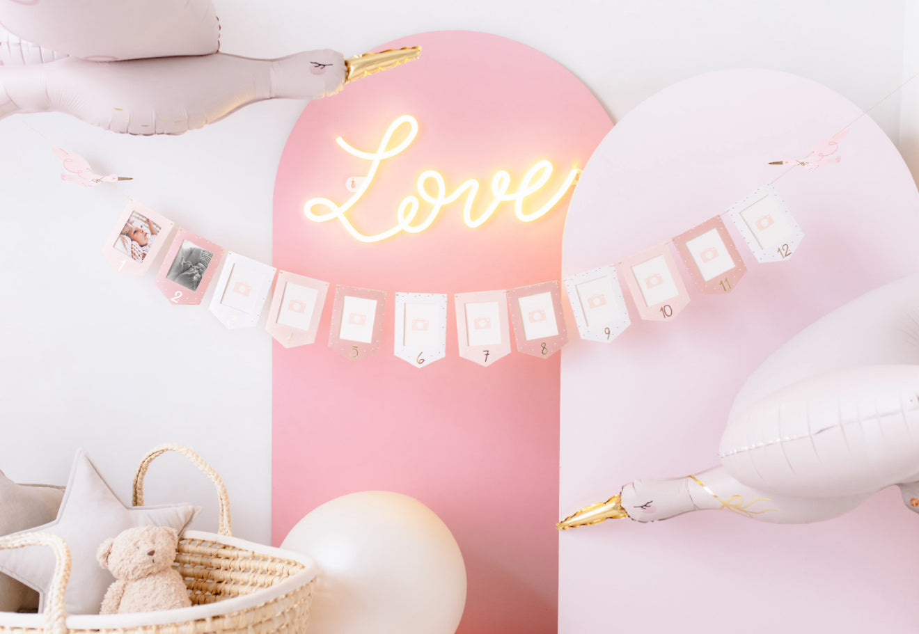 Mazulīša mēnešu foto rāmīšu virtene “Stārķis”, krāsu mikss, 10,5 × 15 cm