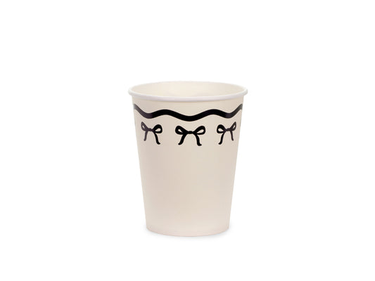 Vienreizlietojamās papīra glāzes ar bantītēm, 220ml, 6gb