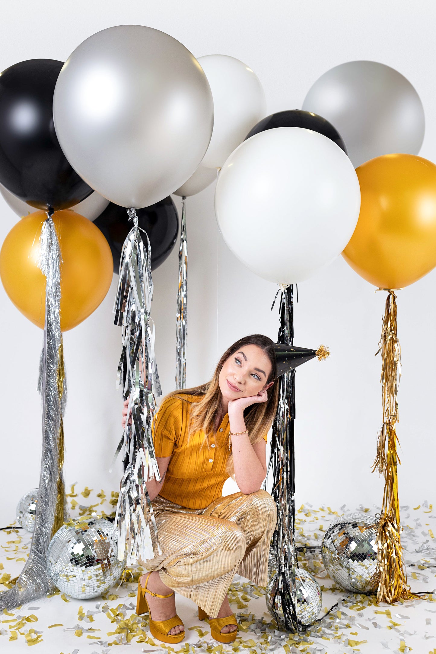 Apaļš balons, 60 cm, Metallic Silver Snow